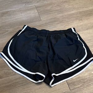 Nike Women's Black and White Athletic Shorts